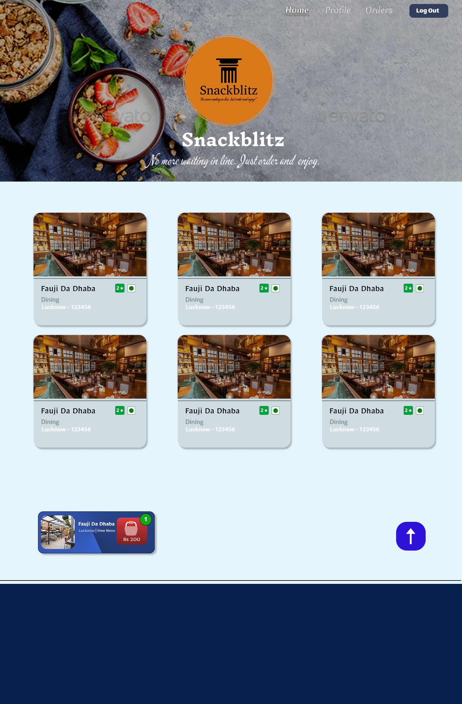 FoodBooking Platform - View 2